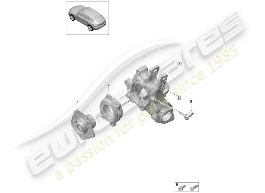 porsche 2020 (macan) wheel carrier part diagram