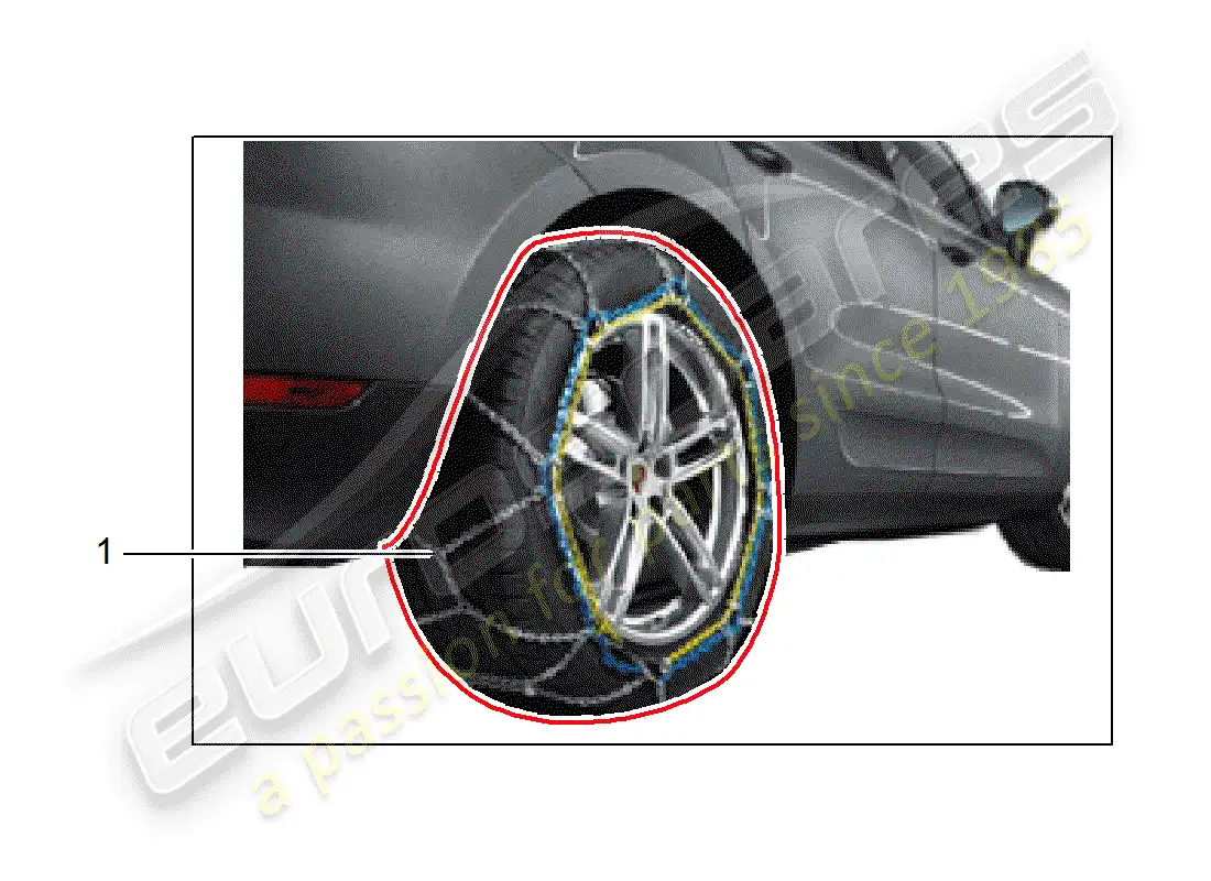 porsche 2018 (tequipment macan) snow chains parts diagram