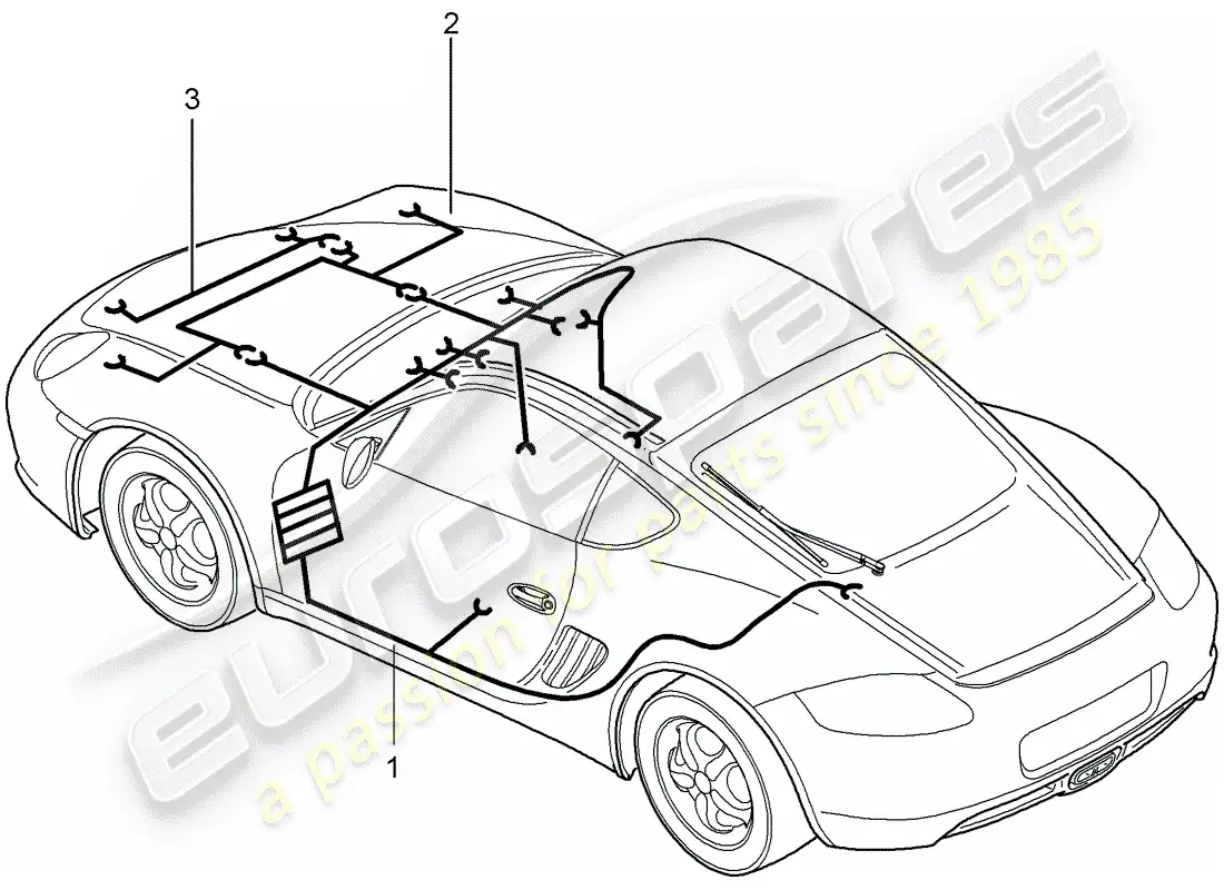 porsche 2006 (987 cayman) wiring harnesses parts diagram