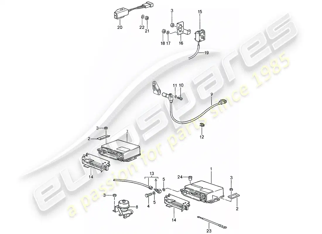 porsche 1987 (959) engine electrics 2 parts diagram