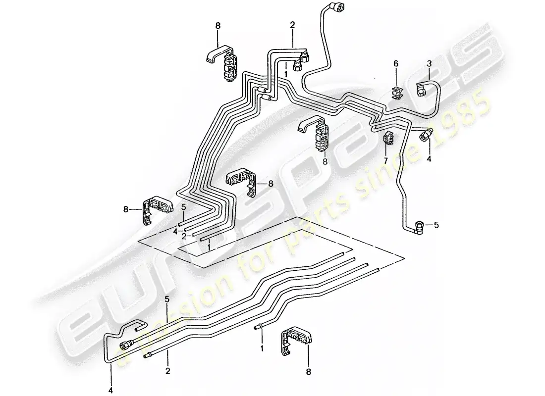 porsche 2004 (996 gt3) fuel system parts diagram