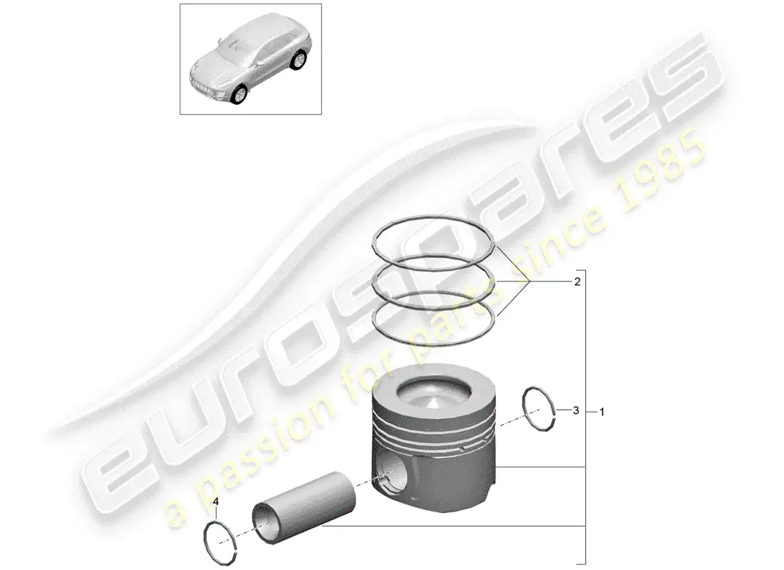 porsche 2016 (macan) piston parts diagram