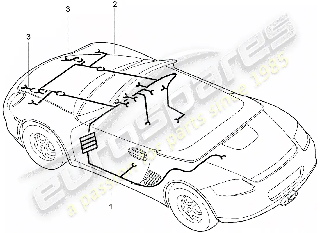 porsche 2011 (987 boxster) wiring harnesses parts diagram