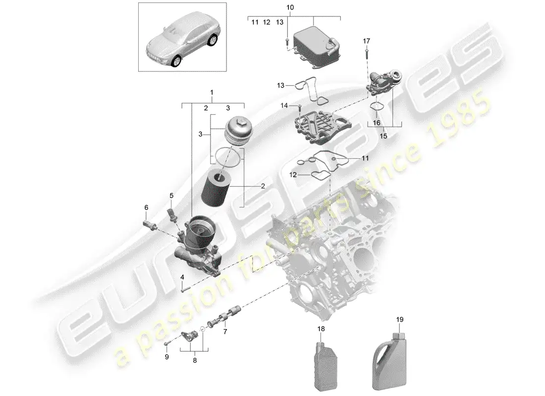 porsche 2014 (macan) oil filter part diagram