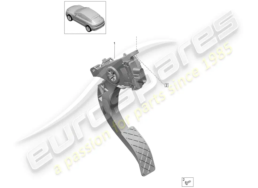 porsche 2016 (macan) accelerator pedal parts diagram