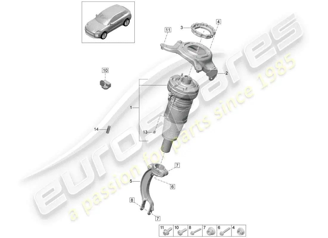 porsche 2019 (macan) air suspension parts diagram