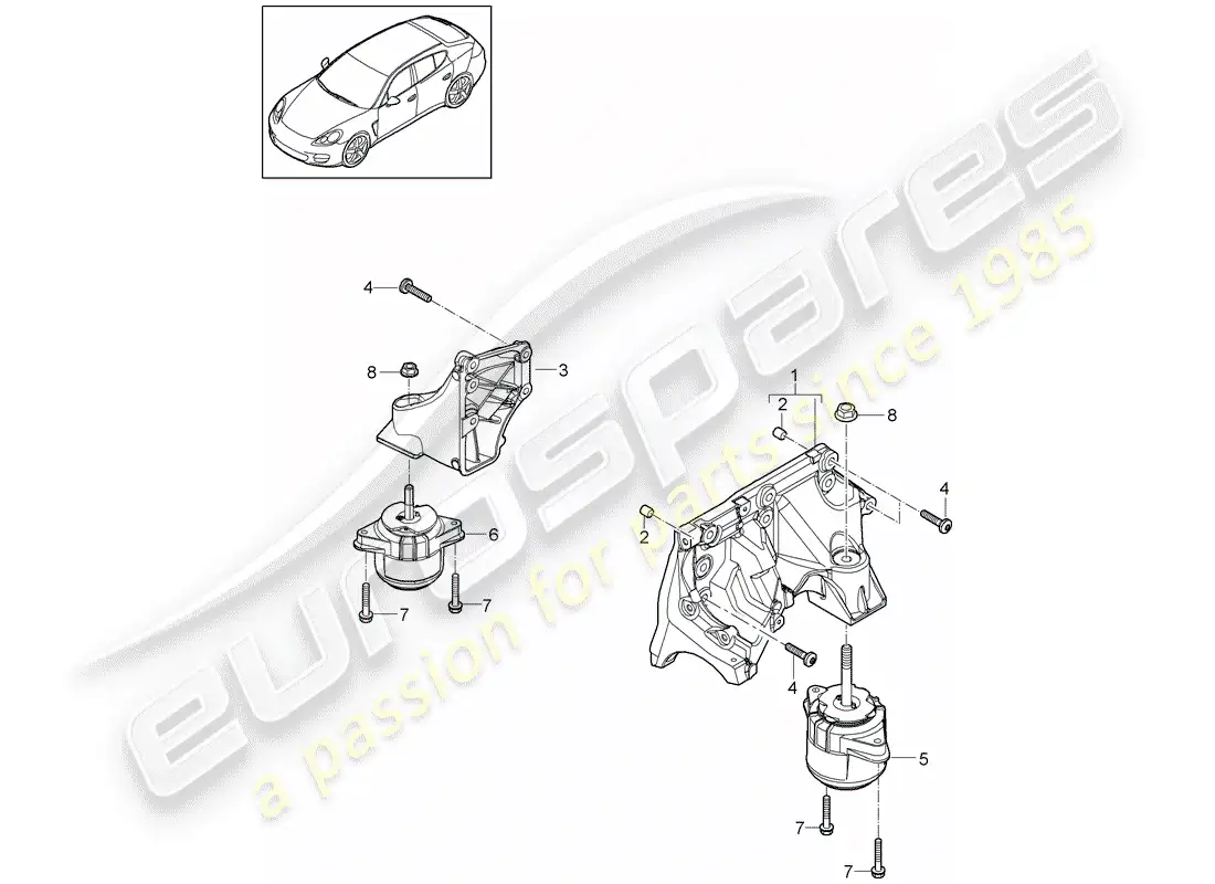 porsche 2013 (panamera 970) engine suspension parts diagram