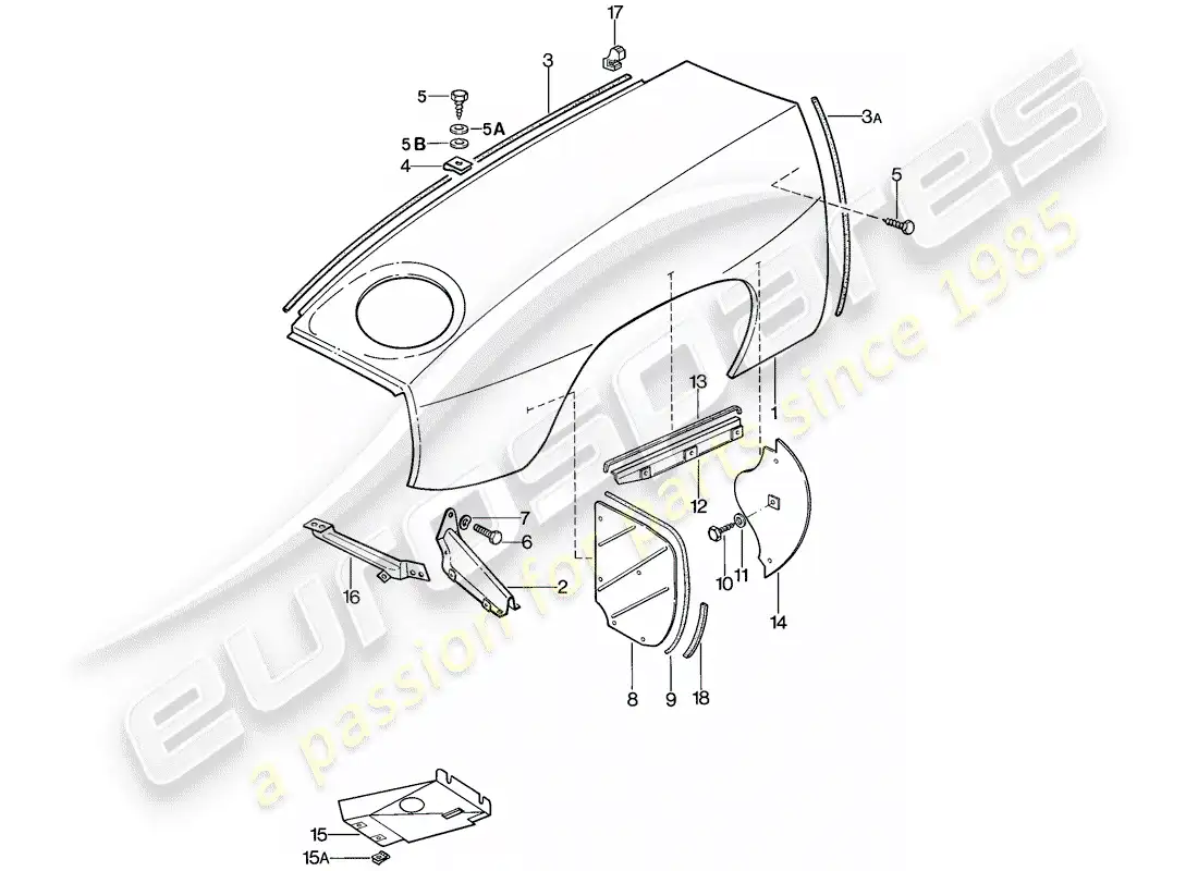 porsche 1978 (928) fender parts diagram
