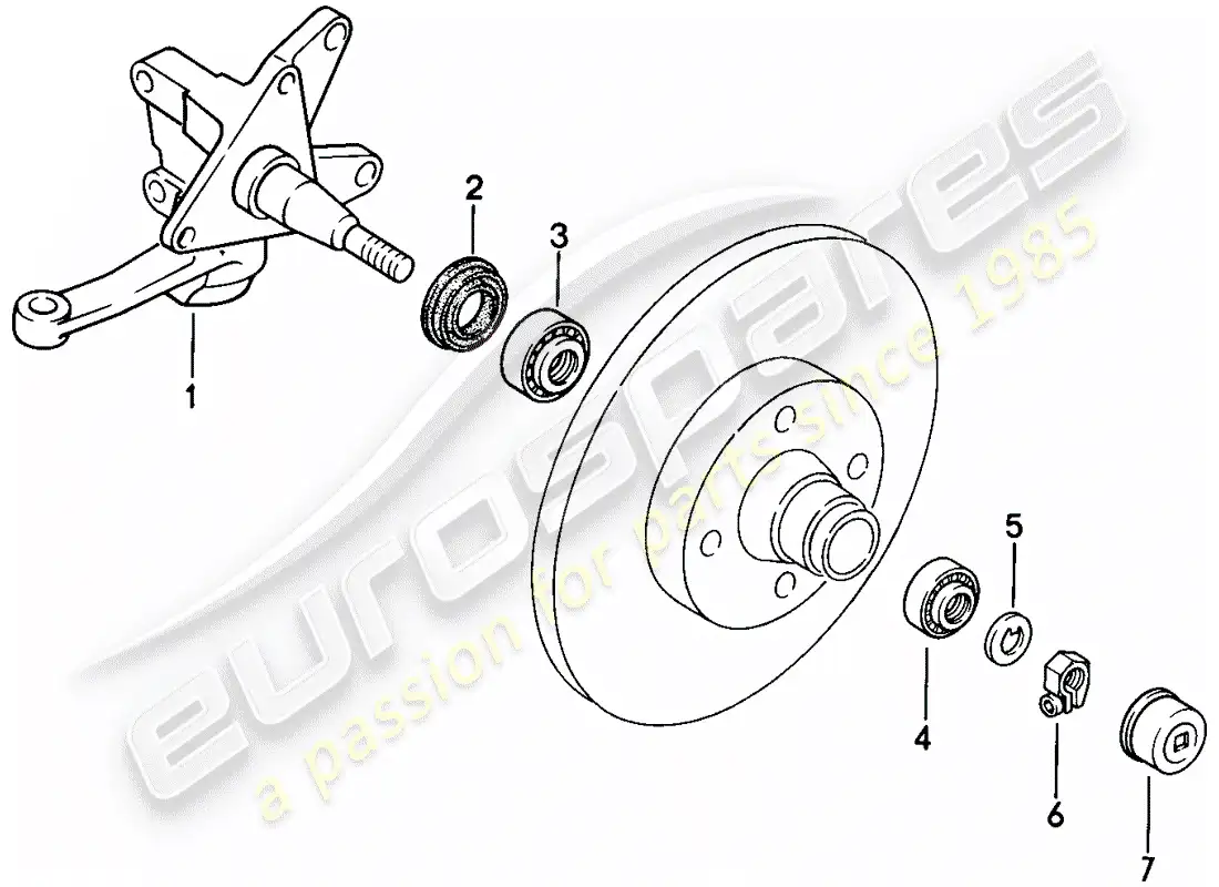 porsche 1976 (924) steering knuckle - lubricants parts diagram