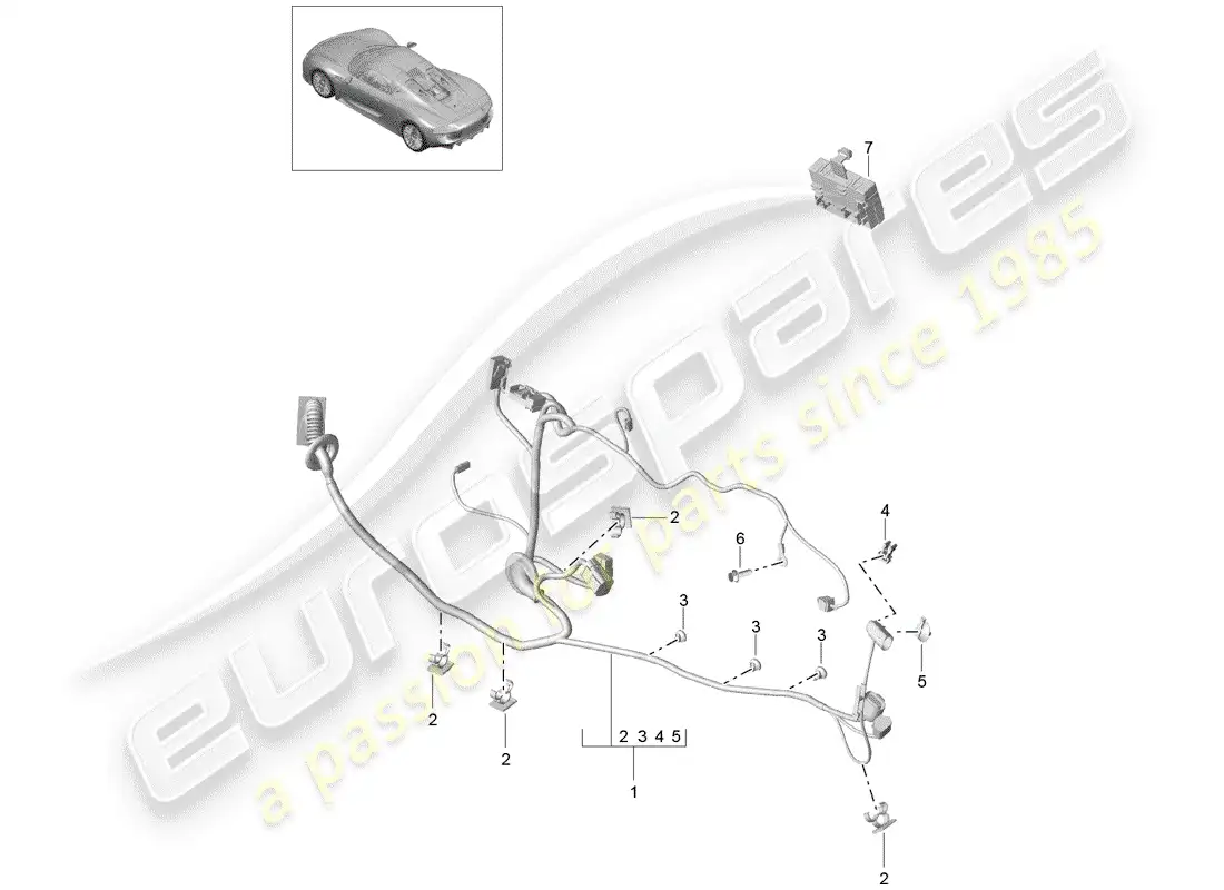 porsche 2015 (918 spyder) wiring harnesses parts diagram
