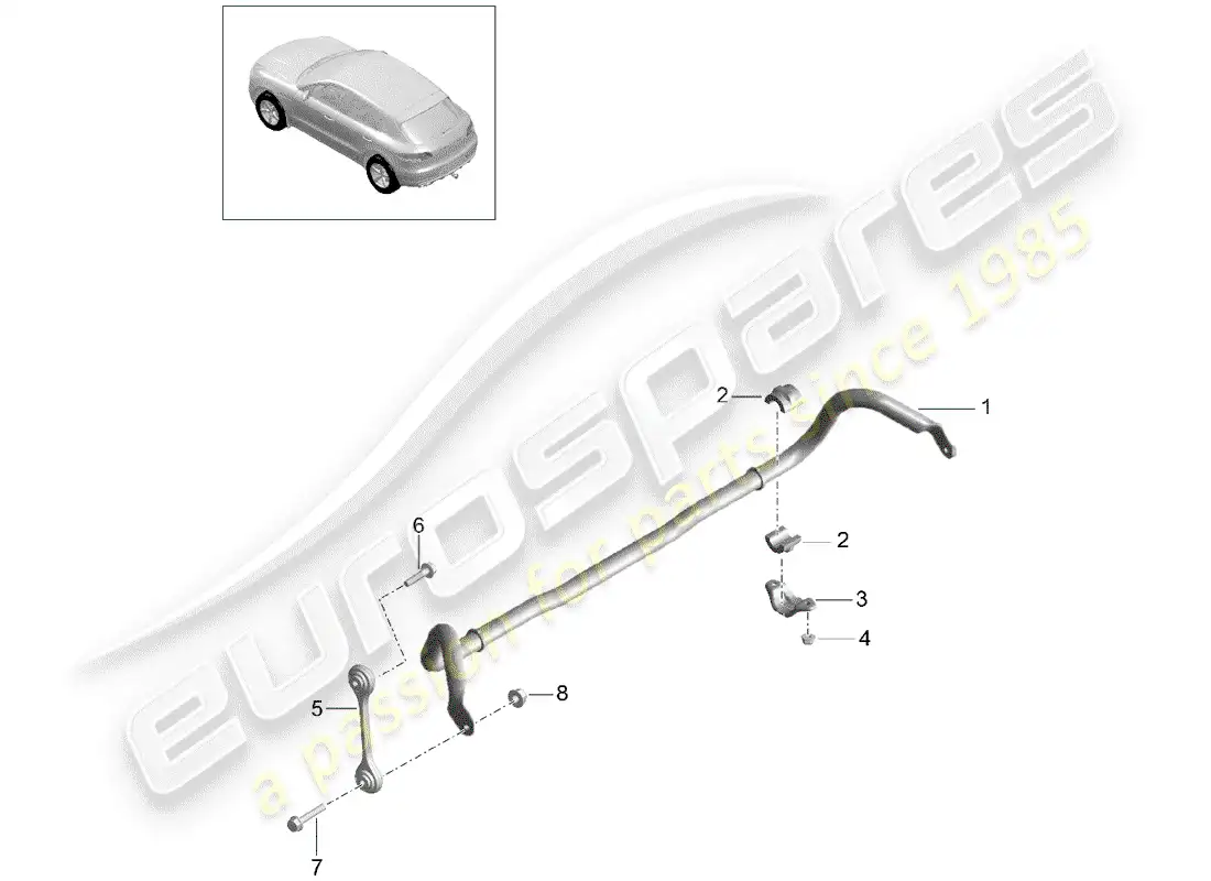 porsche 2017 (macan) stabilizer parts diagram