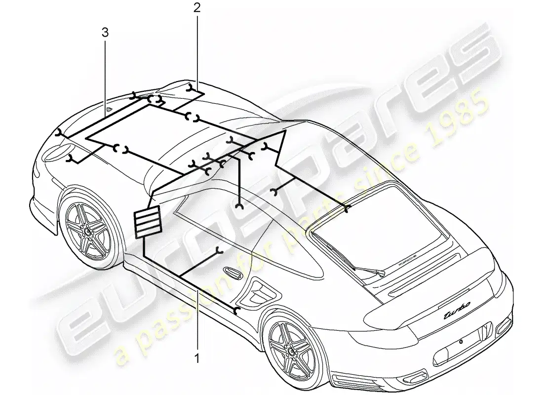 porsche 2009 997-2 turbo / gt2 wiring harnesses parts diagram