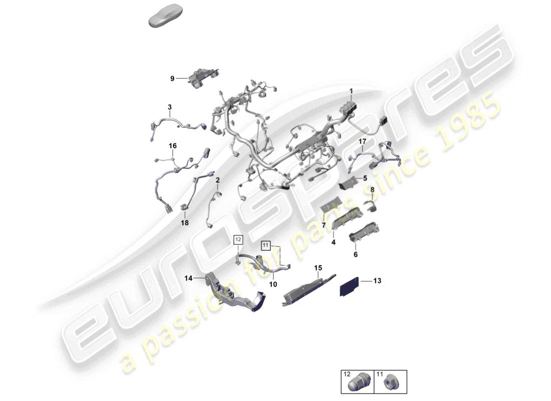 porsche 2025 (cayenne e3 pa) wiring looms engine part diagram
