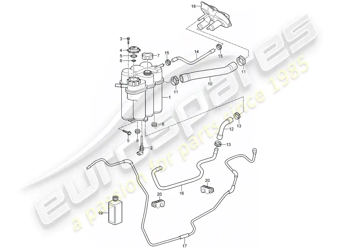 porsche 2007 (987 cayman) water cooling 4 parts diagram