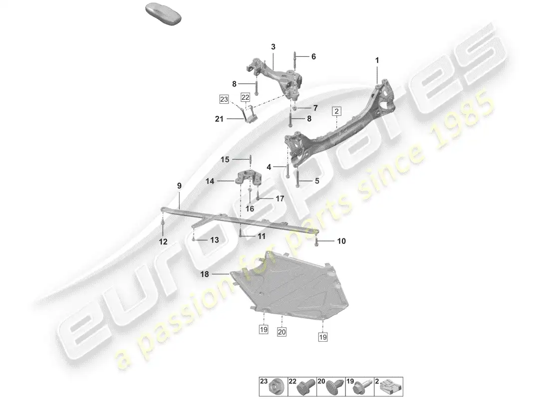 porsche 2019 (992-1) rear axle parts diagram
