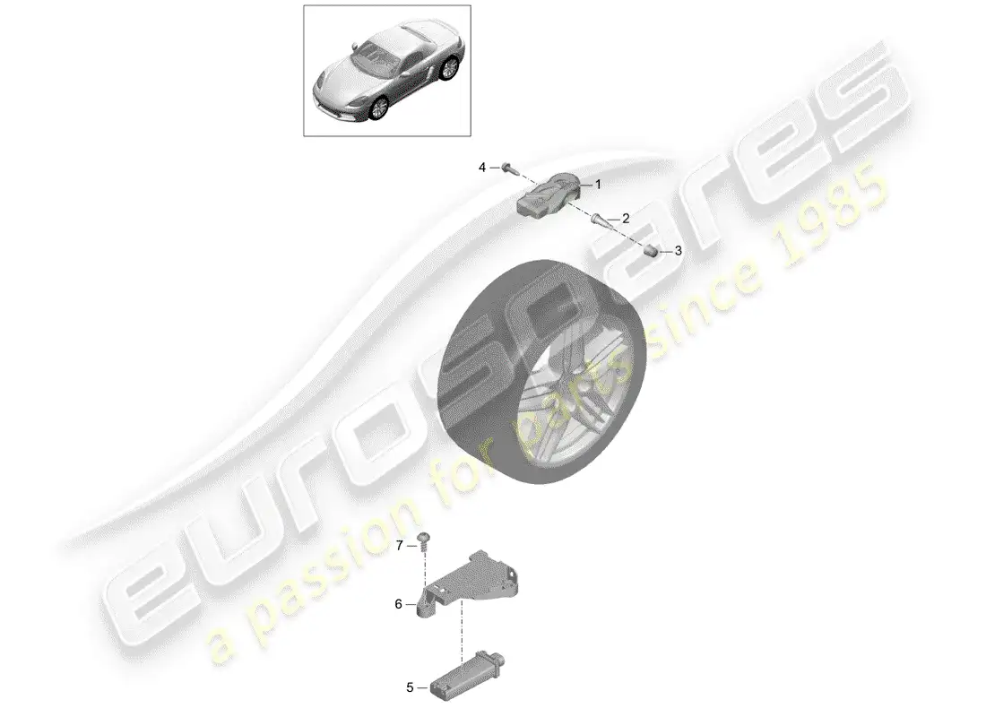 porsche 2017 (718 boxster) tire pressure control system parts diagram