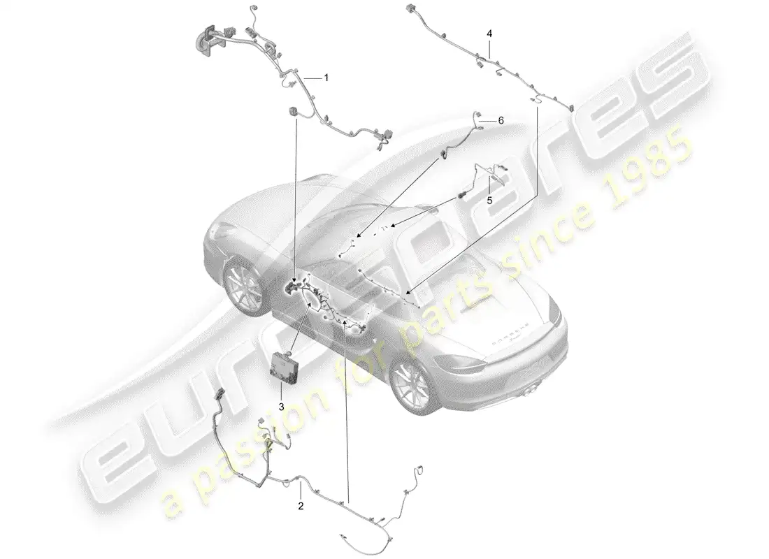 porsche 2016 (981 boxster) wiring harnesses parts diagram