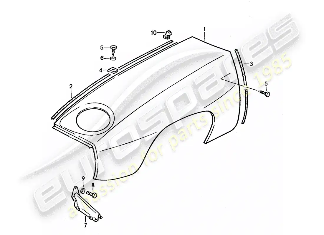 porsche 1993 (928) fender parts diagram