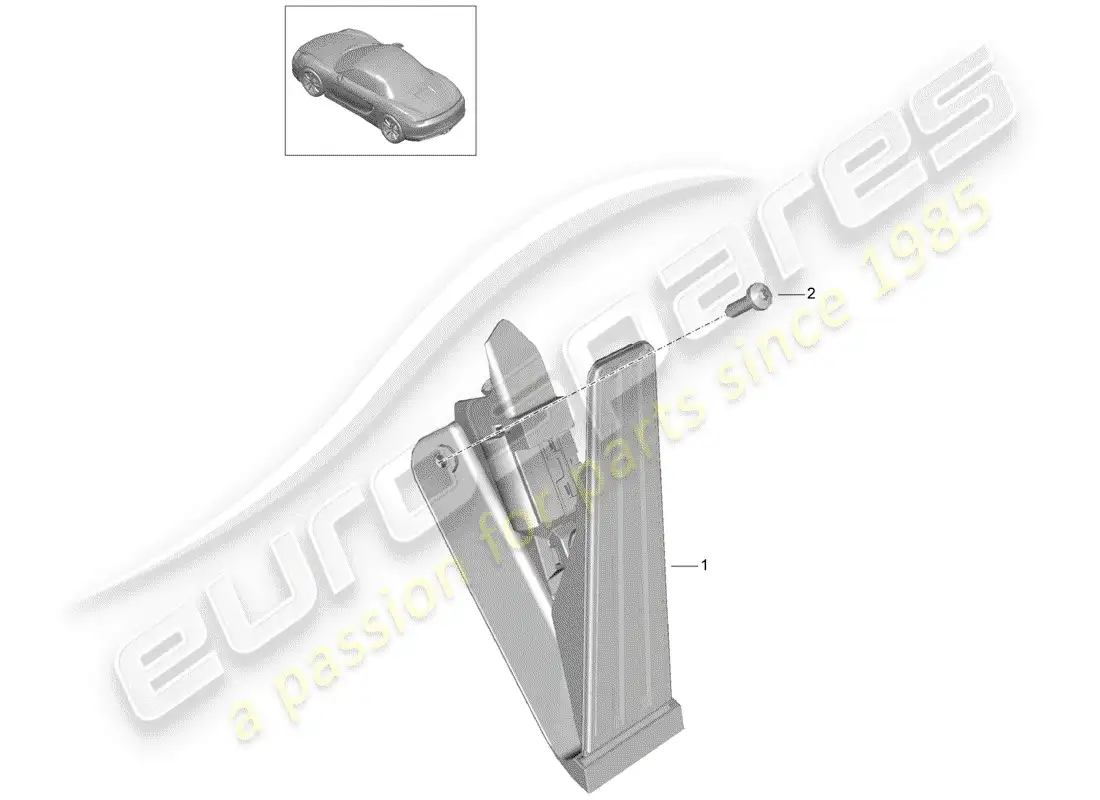 porsche 2014 (981 boxster) pedals parts diagram