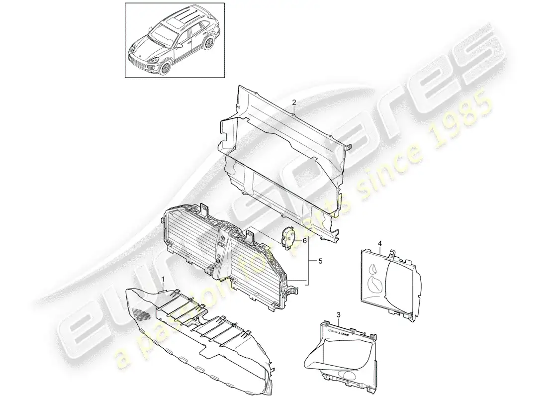 porsche 2012 (cayenne e2 92a) air duct parts diagram