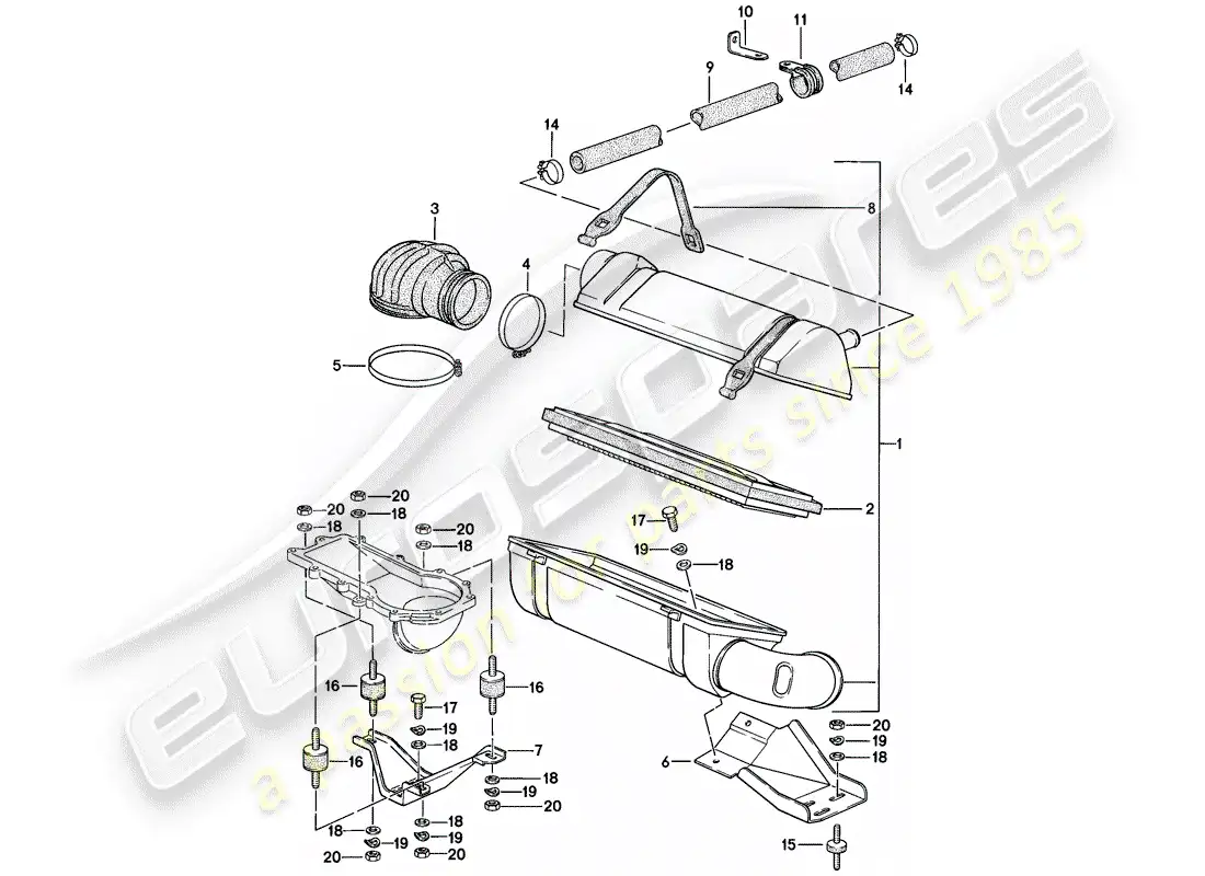 porsche 1977 (924) air cleaner system parts diagram