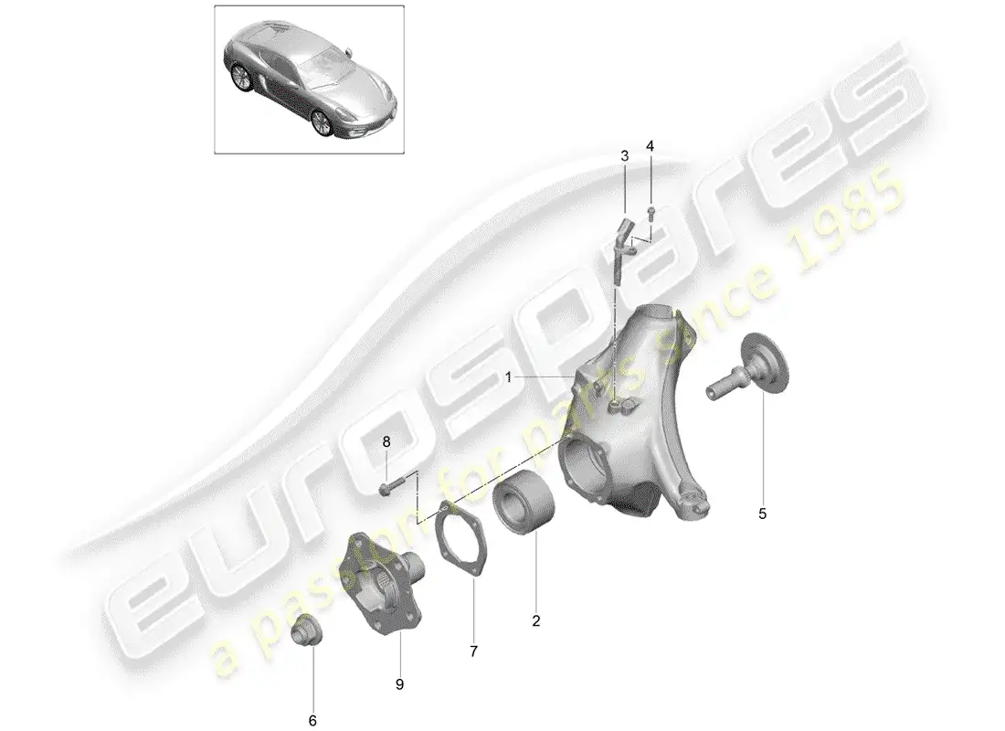 porsche 2015 (981 cayman) wheel carrier parts diagram