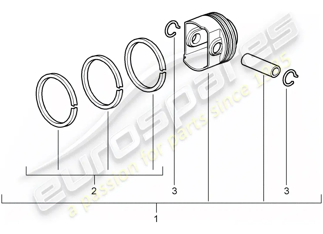 porsche 2006 (987 cayman) piston parts diagram