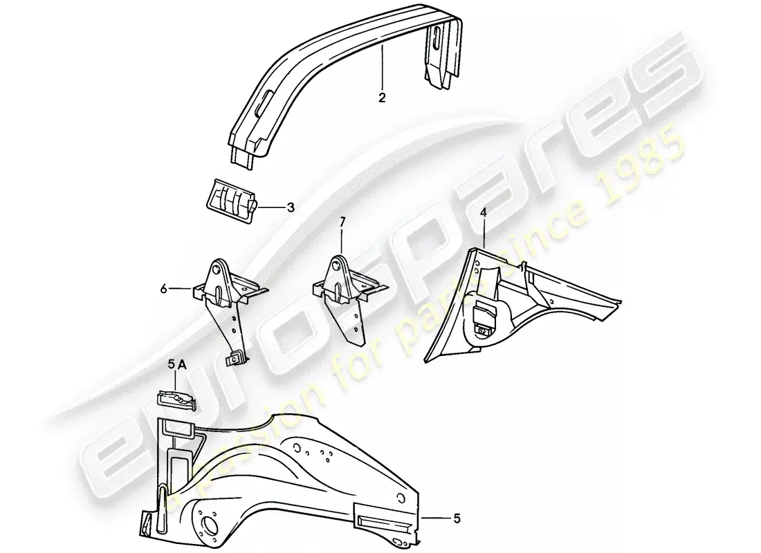 porsche 1984 (911) interior panelling parts diagram