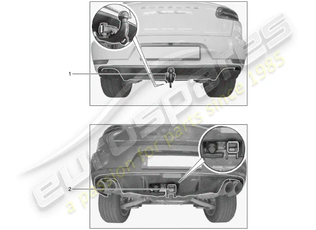 porsche 2016 (tequipment macan) tow hitch parts diagram
