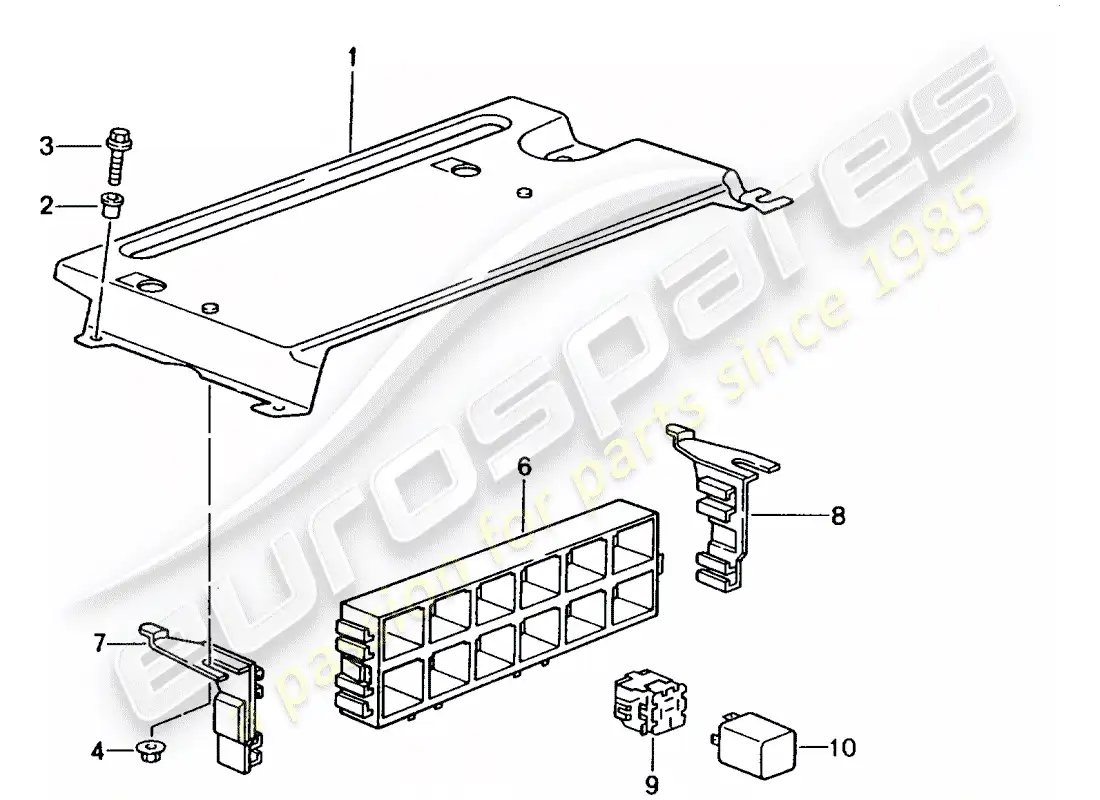 porsche 2003 (996 gt3) fuse box/relay plate - rear end parts diagram