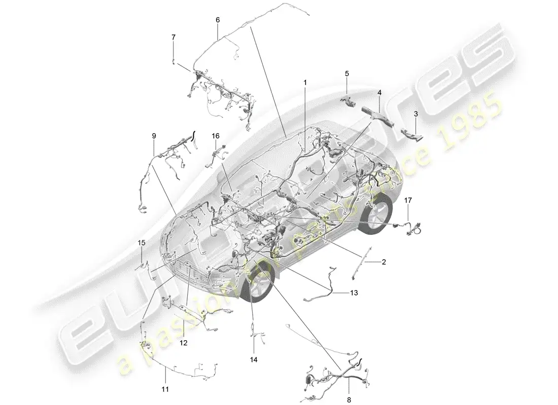 porsche 2017 (macan) harness parts diagram