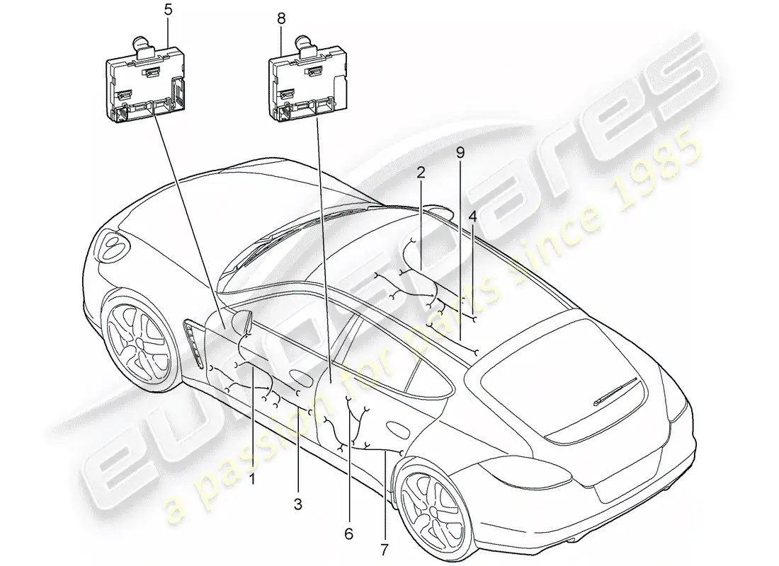 porsche 2010 (panamera 970) wiring harnesses parts diagram