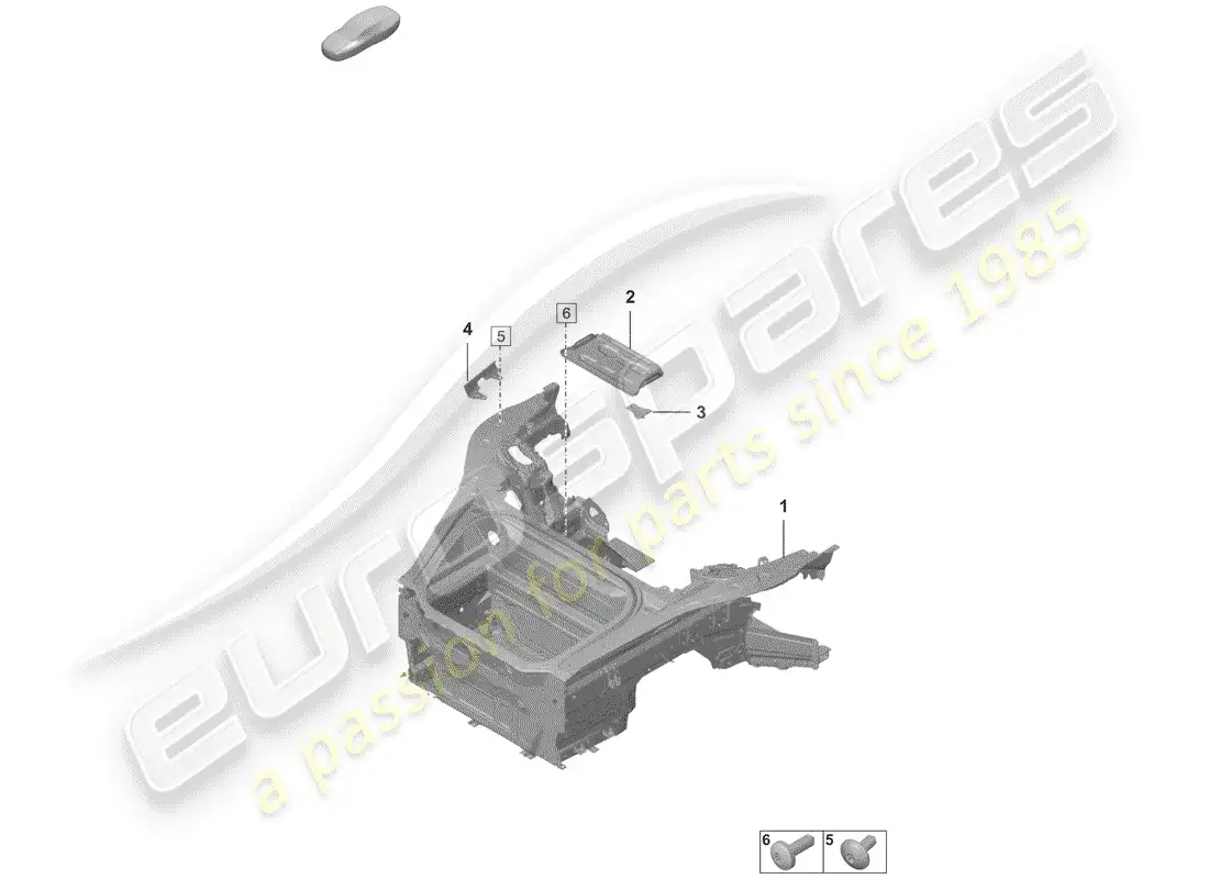 porsche 2019 (992-1) front end parts diagram