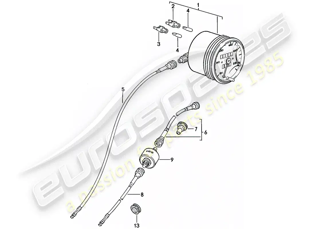 porsche 1978 (924) speedometer parts diagram