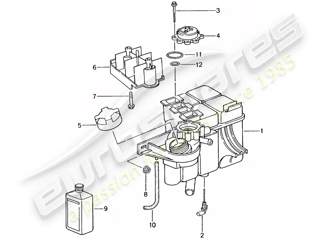 porsche 2001 (996) water cooling parts diagram