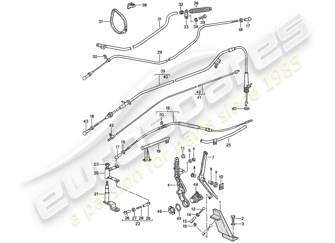 porsche 1986 (928) throttle control parts diagram