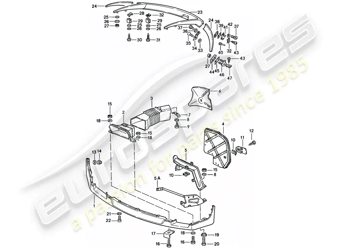 porsche 1985 (928) spoiler parts diagram