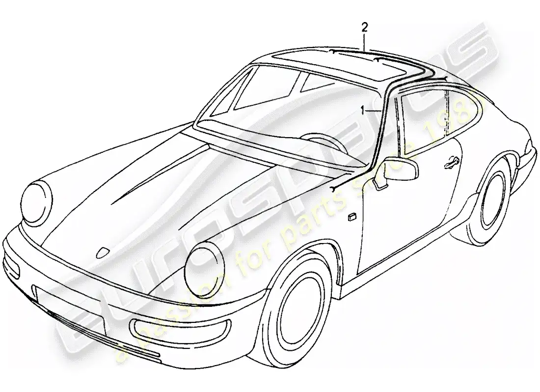 porsche 1993 (964) wiring harnesses - passenger compartment parts diagram