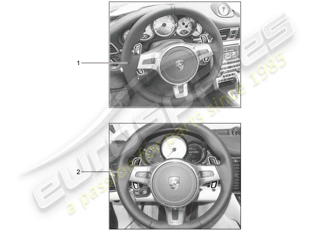 porsche 2008 (tequipment) steering wheel parts diagram