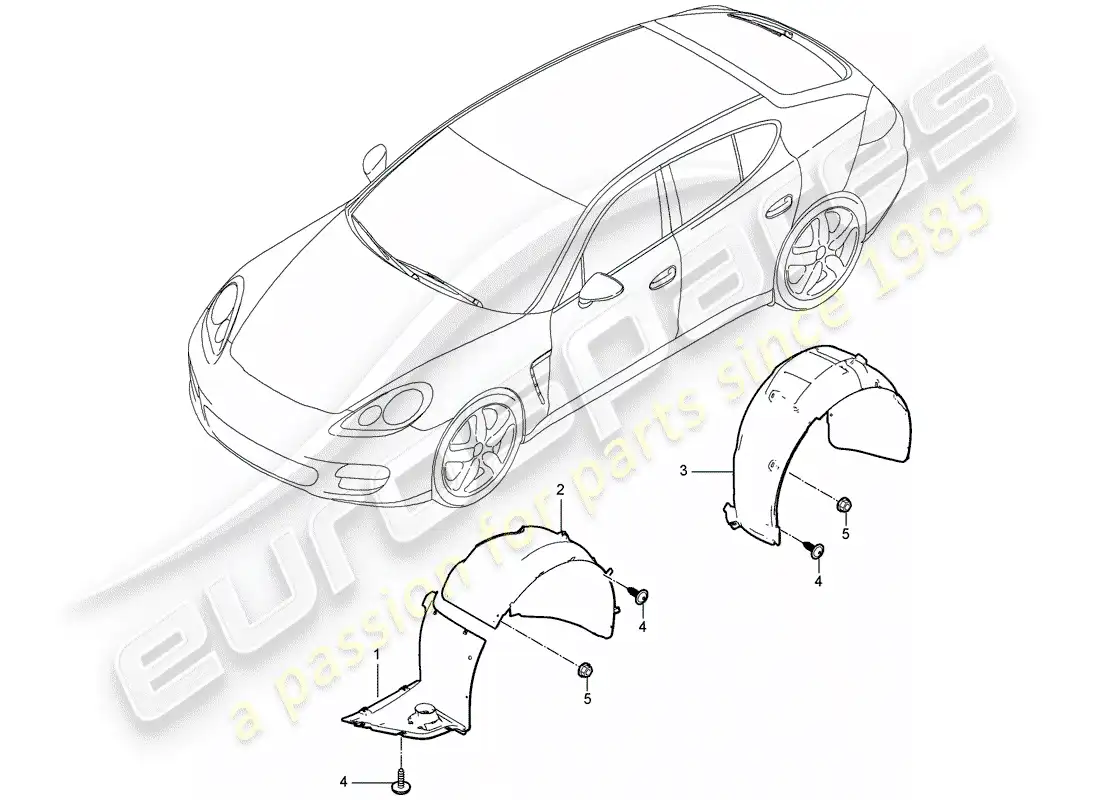 porsche 2013 (panamera 970) lining parts diagram