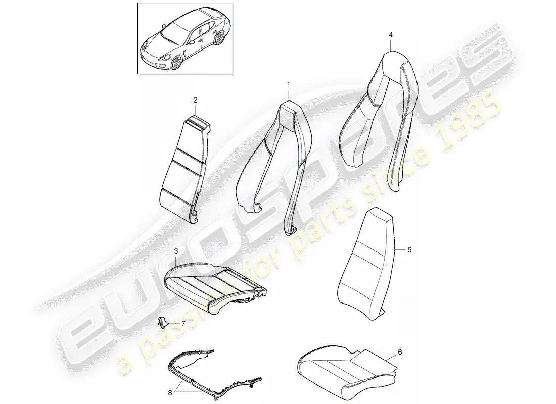 porsche 2016 (panamera 970) foam part parts diagram