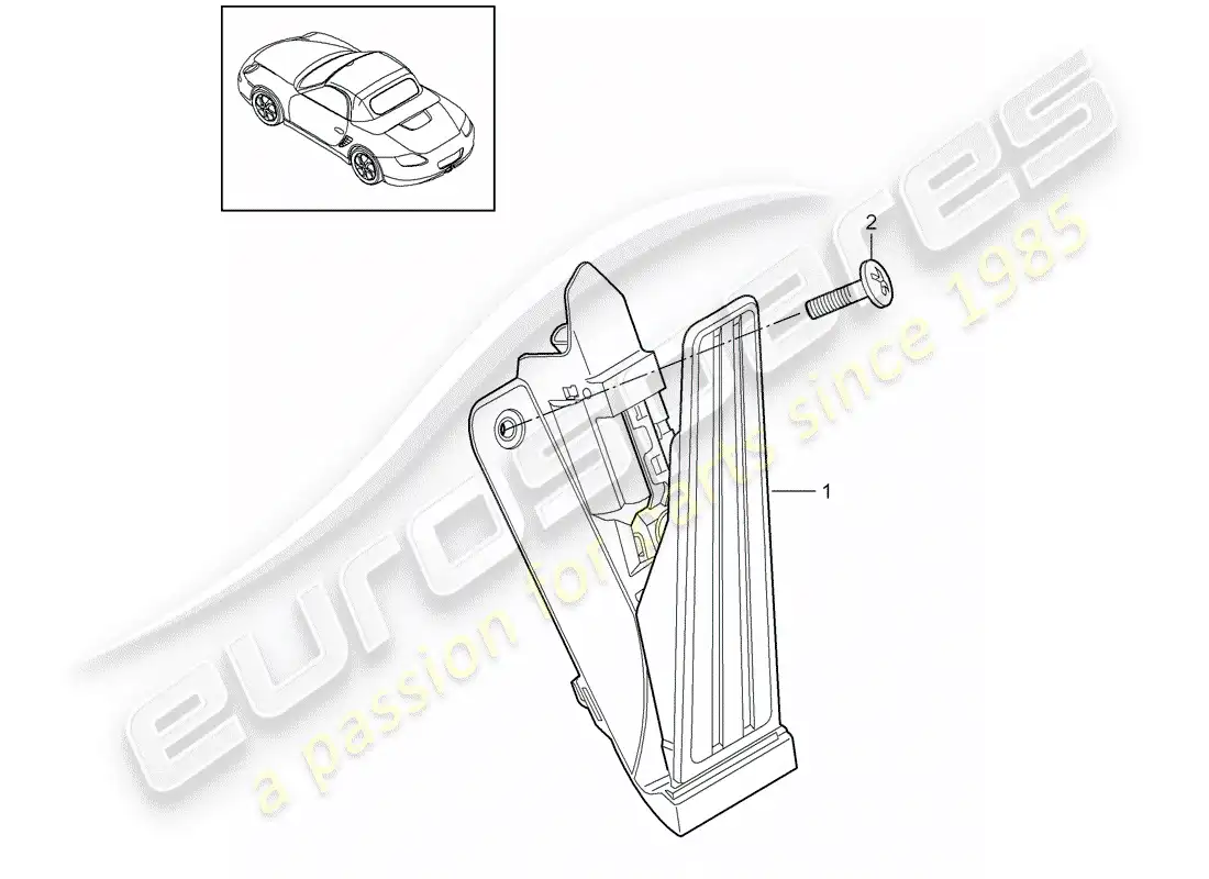 porsche 2011 (987 boxster) pedals parts diagram