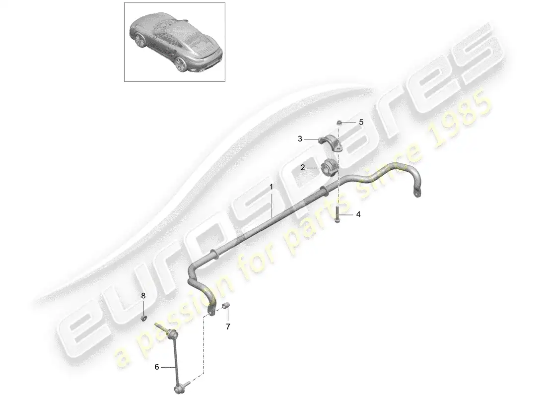 porsche 2017 (991-2 turbo) stabilizer part diagram