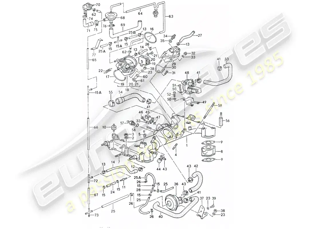 porsche 1994 (964) k-jetronic parts diagram