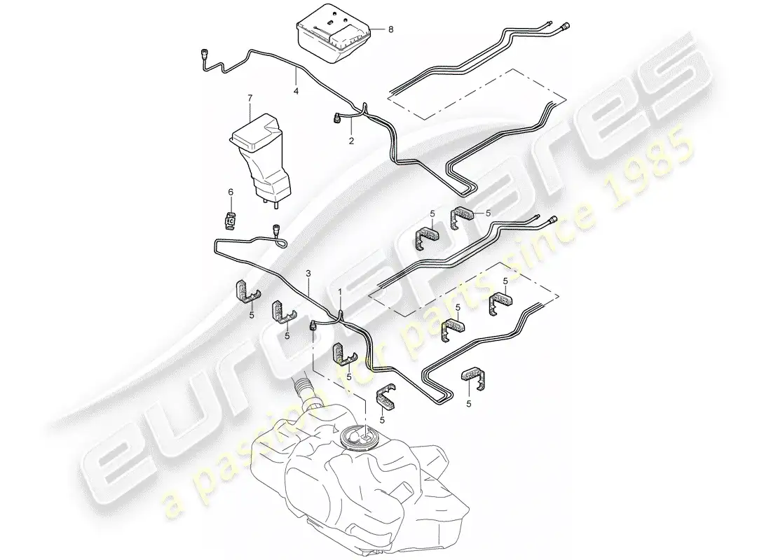 porsche 2008 (987 cayman) fuel system parts diagram