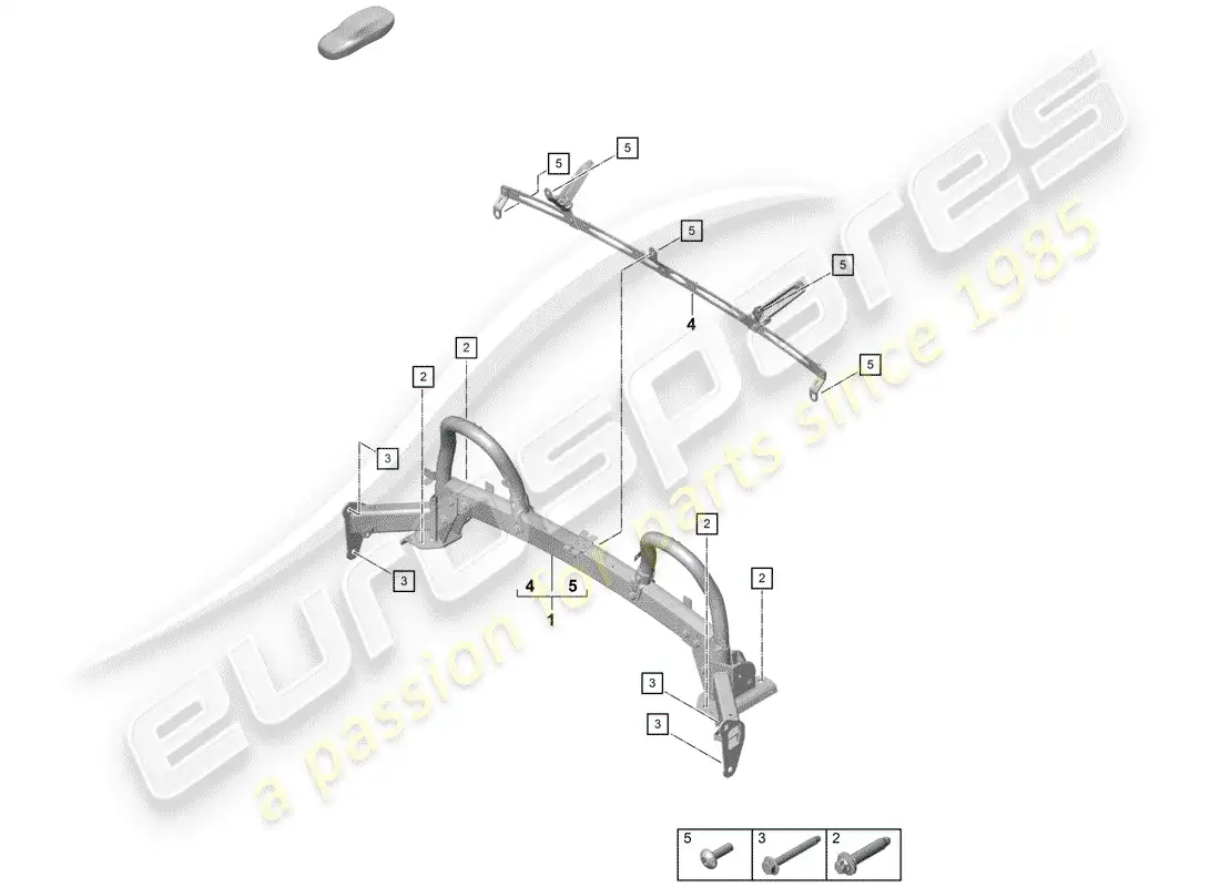 porsche 2019 (718 boxster spyder) roll bar parts diagram