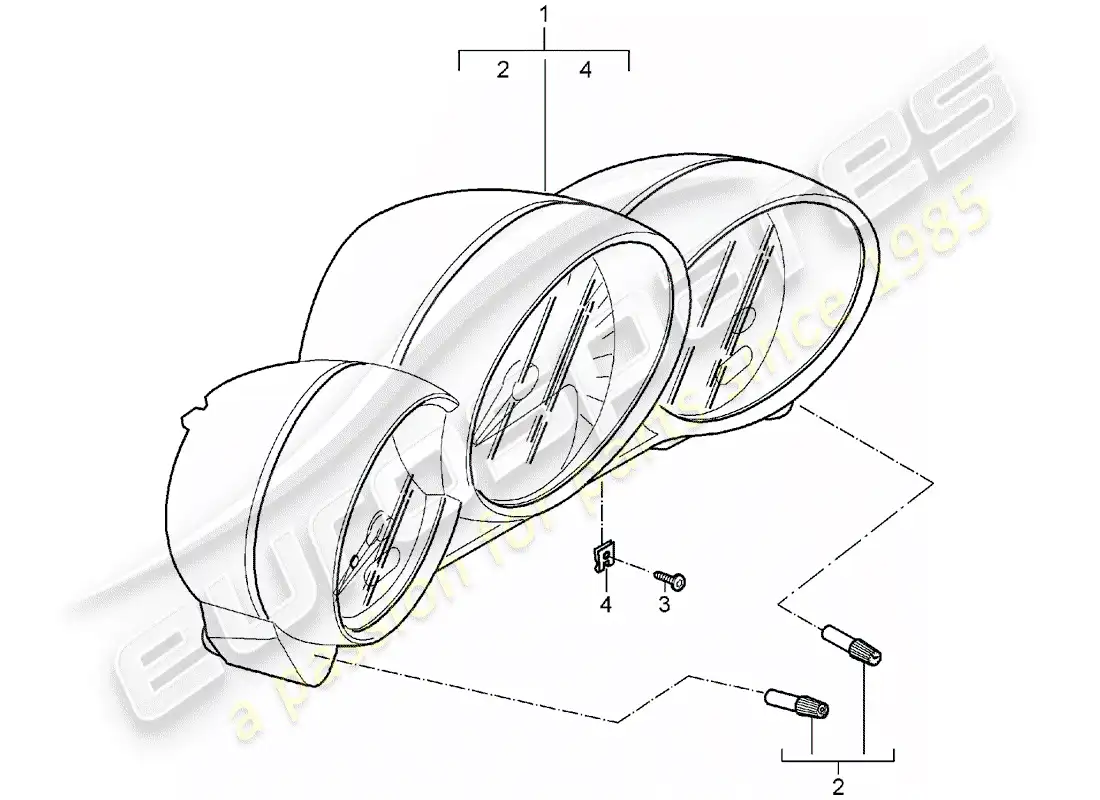 porsche 2005 (987 boxster) instruments parts diagram