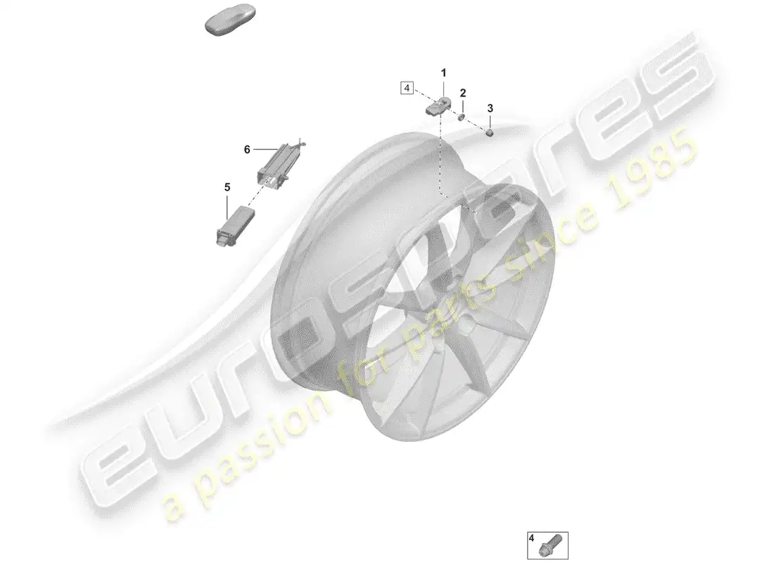 porsche 2020 (992-1) tire pressure control system parts diagram