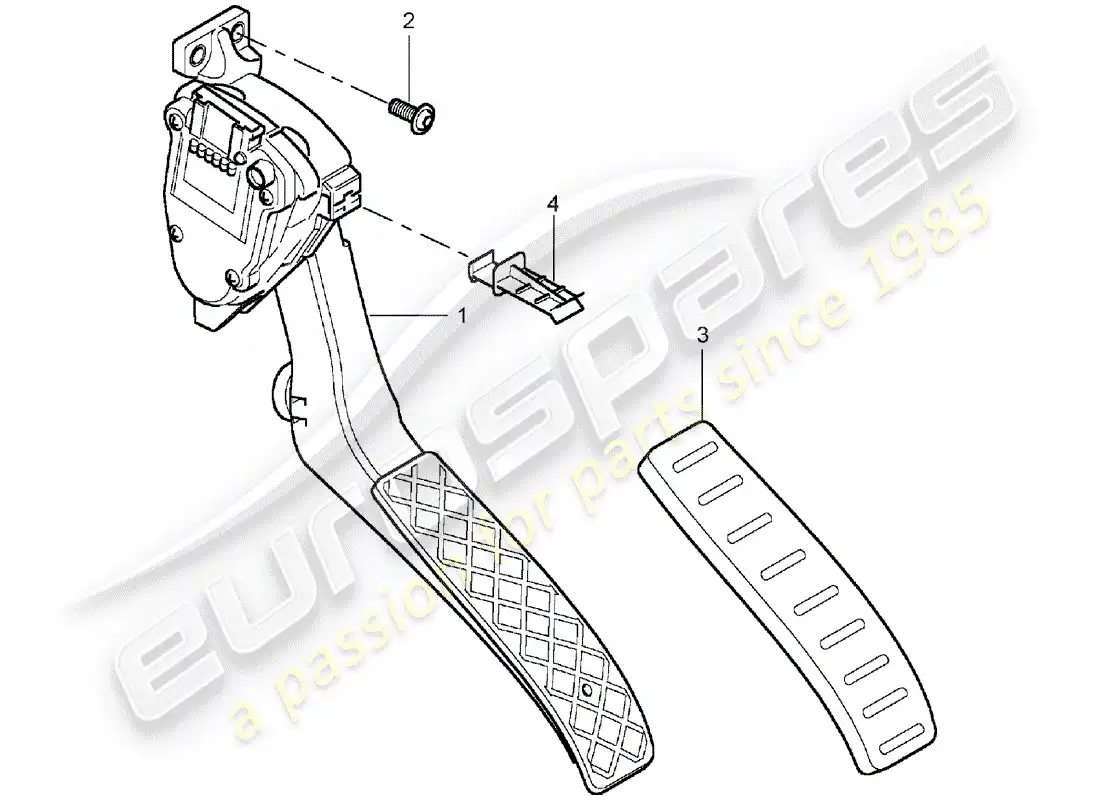 porsche 2006 (cayenne e1 9pa) brake and acc. pedal assembly parts diagram
