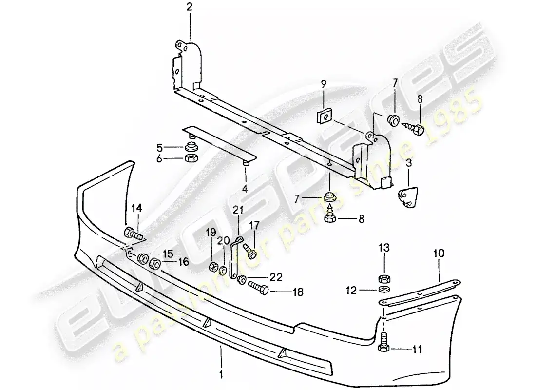 porsche 1990 (944) front spoiler - d >> - mj 1989 parts diagram